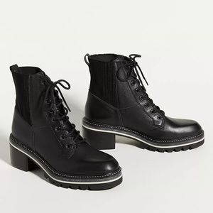 Bernardo Selena Water Resistant Lace Up Combat Boot Black 9